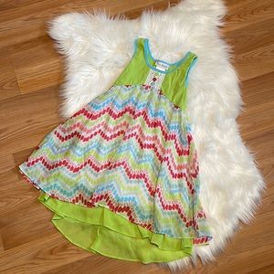 Spring sash summer girls dress with crocheted accent🥰